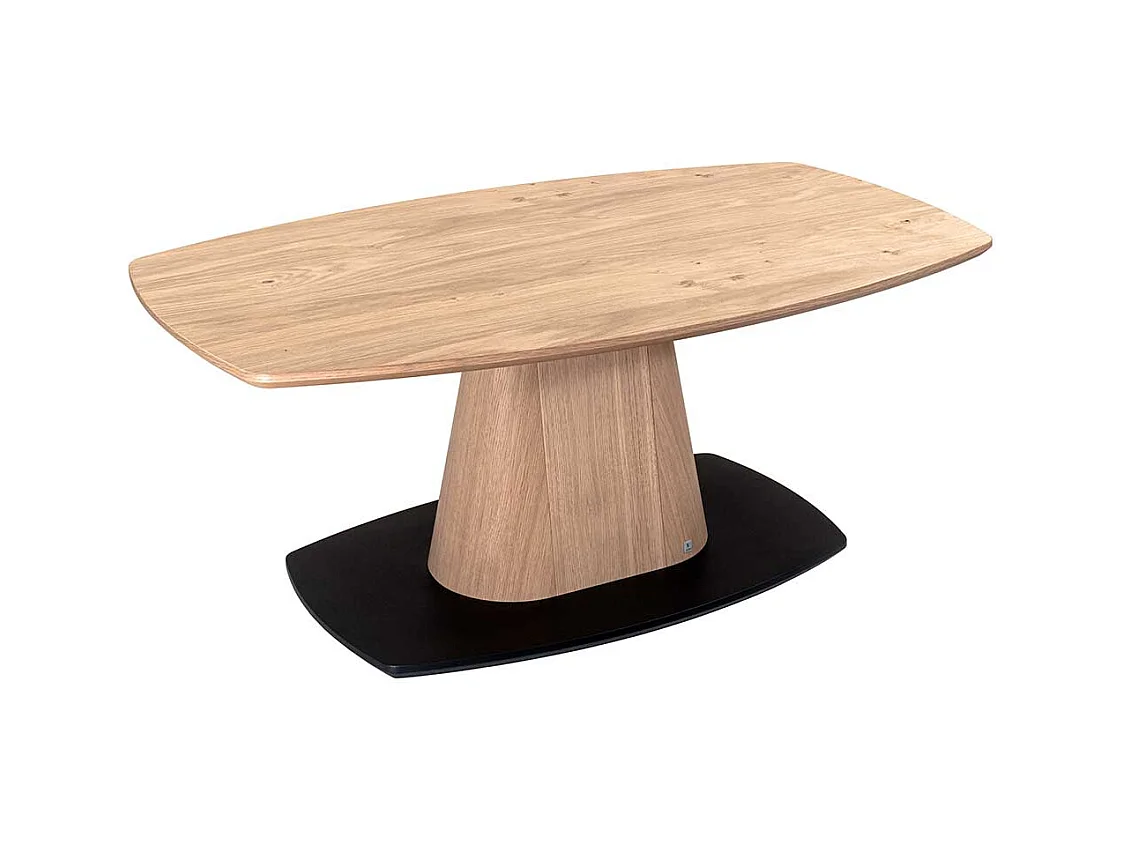 Wohnzimmer Tisch verstellbar in Wildeiche Bianco und Anthrazit Made in Germany