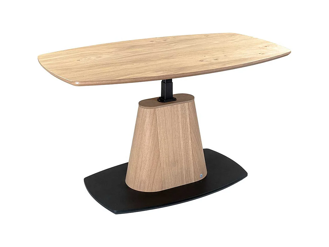 Wohnzimmer Tisch verstellbar in Wildeiche Bianco und Anthrazit Made in Germany