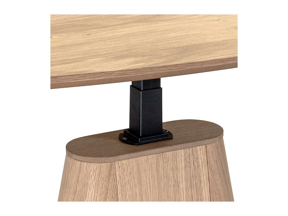 Wohnzimmer Tisch verstellbar in Wildeiche Bianco und Anthrazit Made in Germany