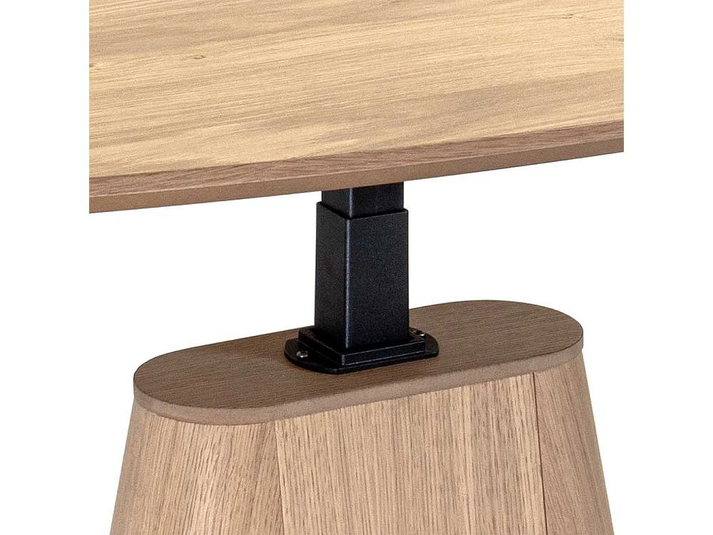 Wohnzimmer Tisch verstellbar in Wildeiche Bianco und Anthrazit Made in Germany