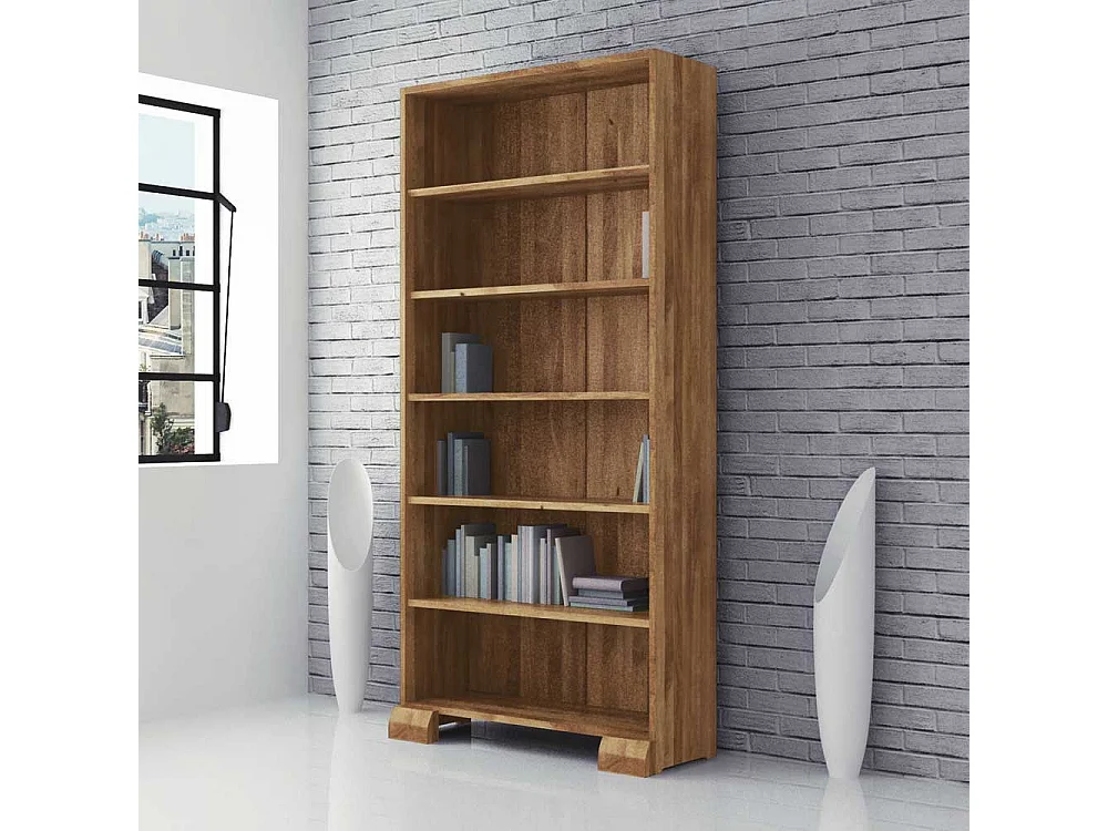 Massivholzregal für Bücher Wildeiche geölt