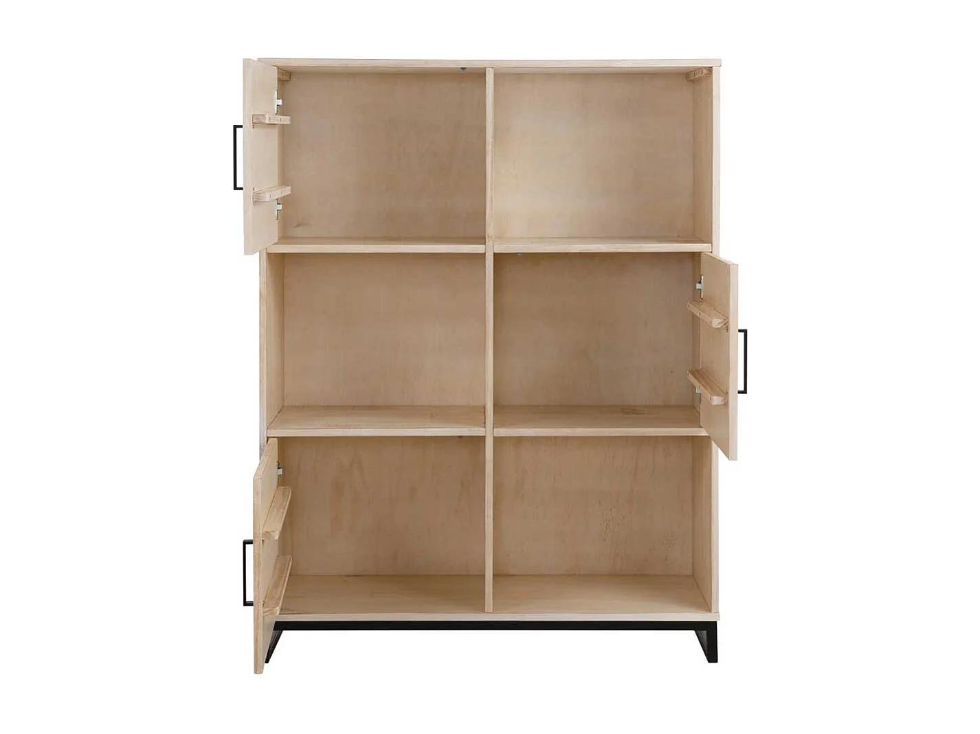 Türen Regal in Kiefer White Wash und Schwarz 110 cm breit