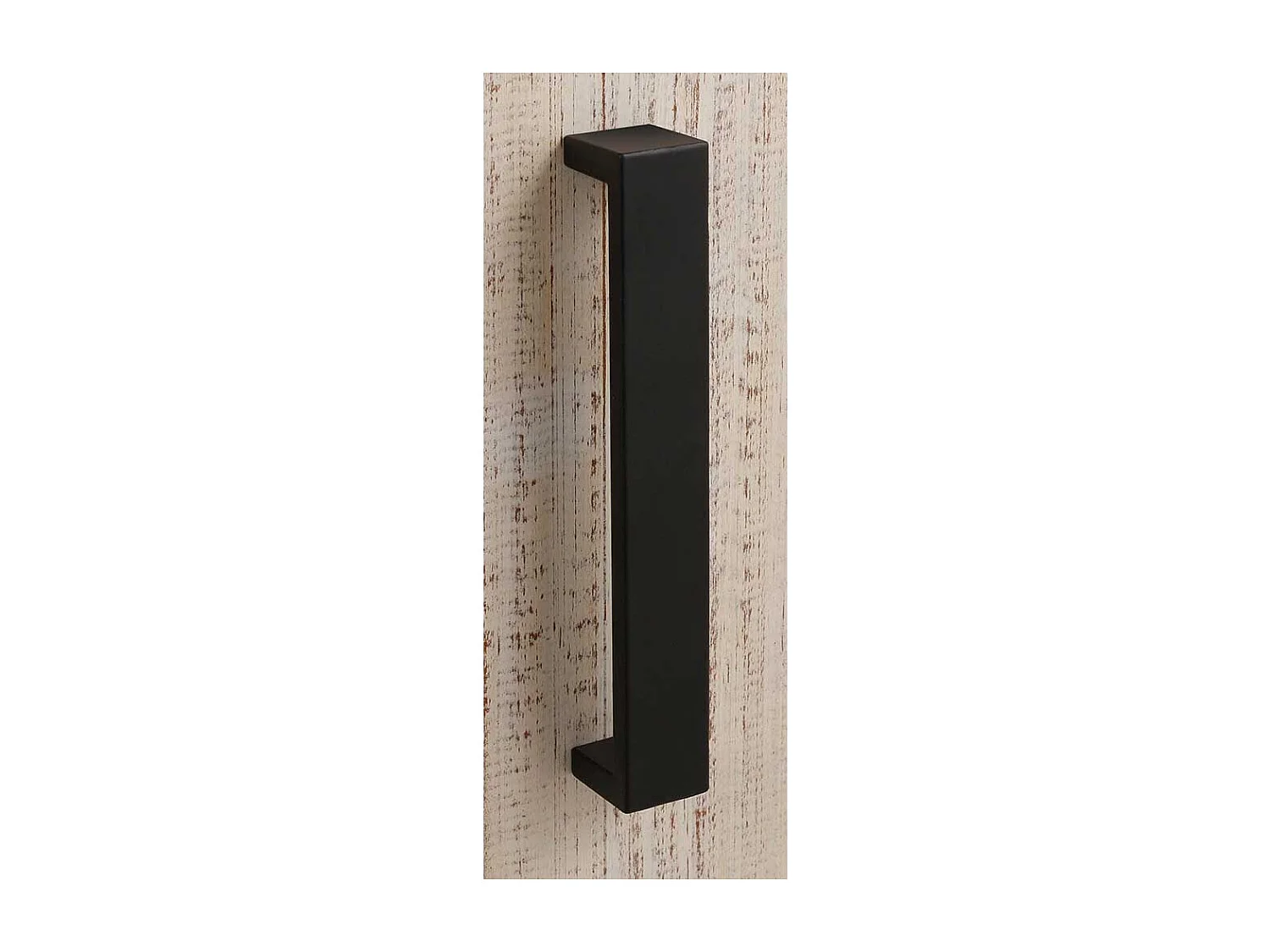 Türen Regal in Kiefer White Wash und Schwarz 110 cm breit