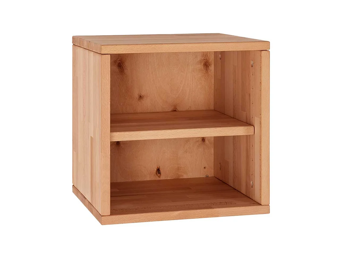 Massiver Regalwürfel aus Kernbuche Massivholz mit Rückwand