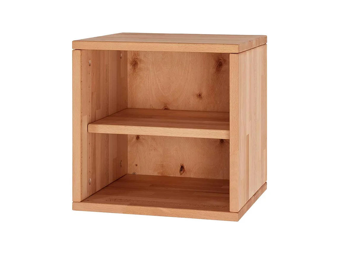 Massiver Regalwürfel aus Kernbuche Massivholz mit Rückwand
