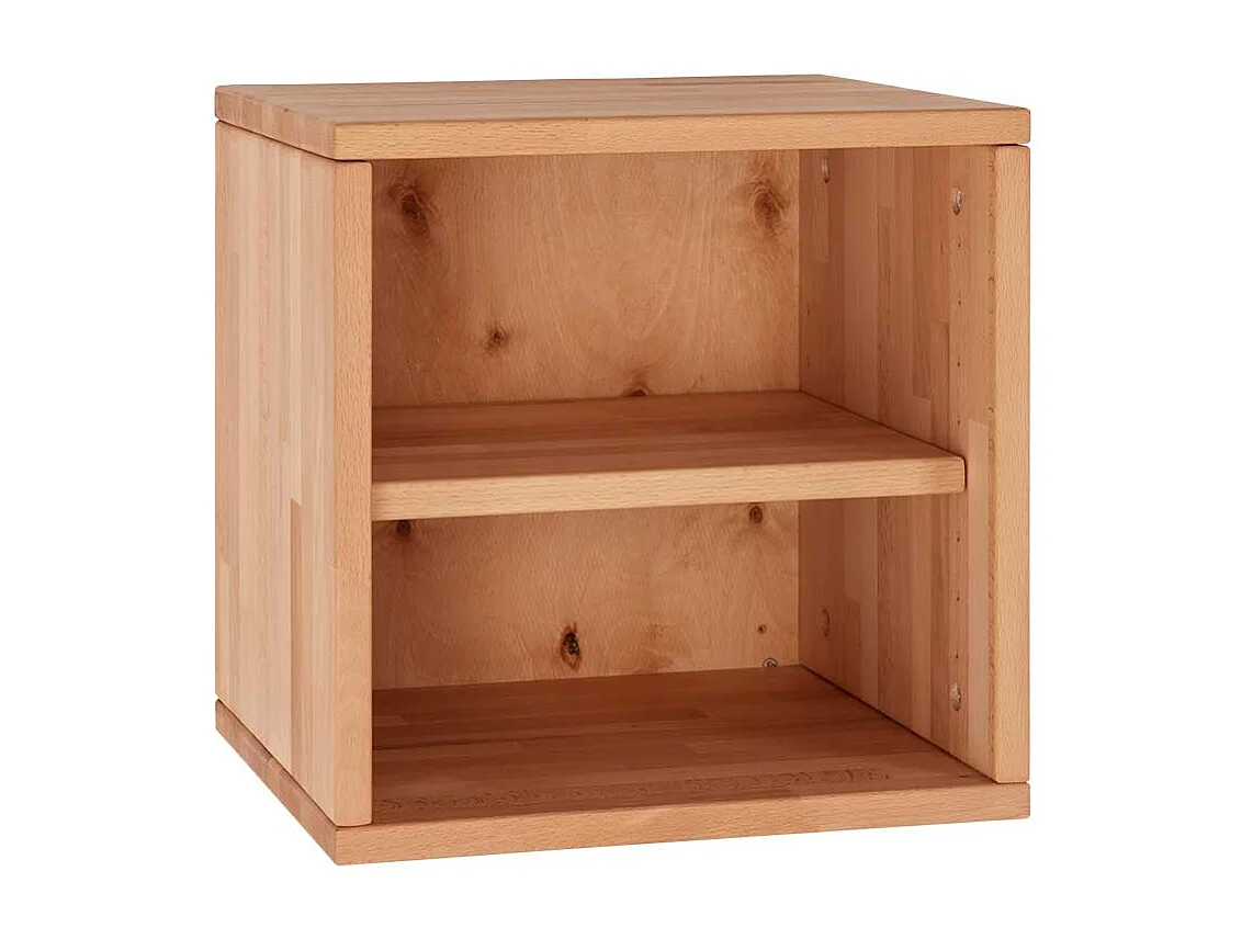 Massiver Regalwürfel aus Kernbuche Massivholz mit Rückwand