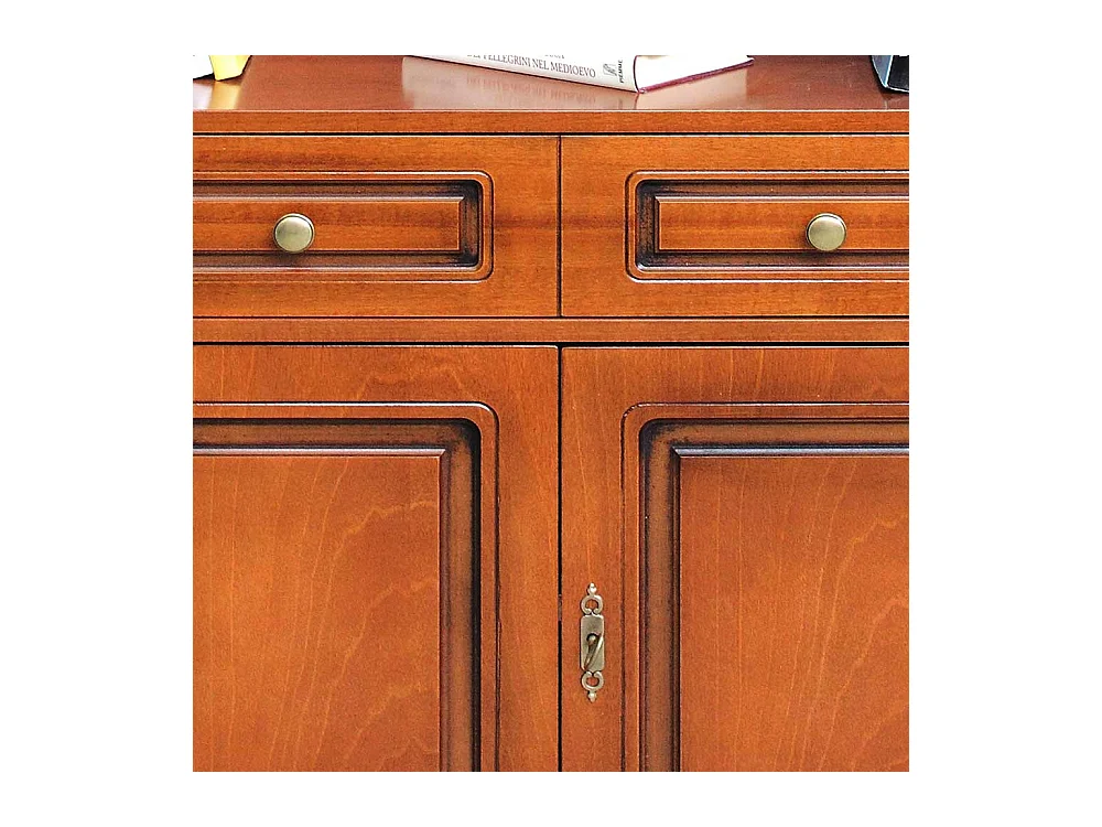 Standregal mit Türen im klassischen Stil Nussbaumfarben