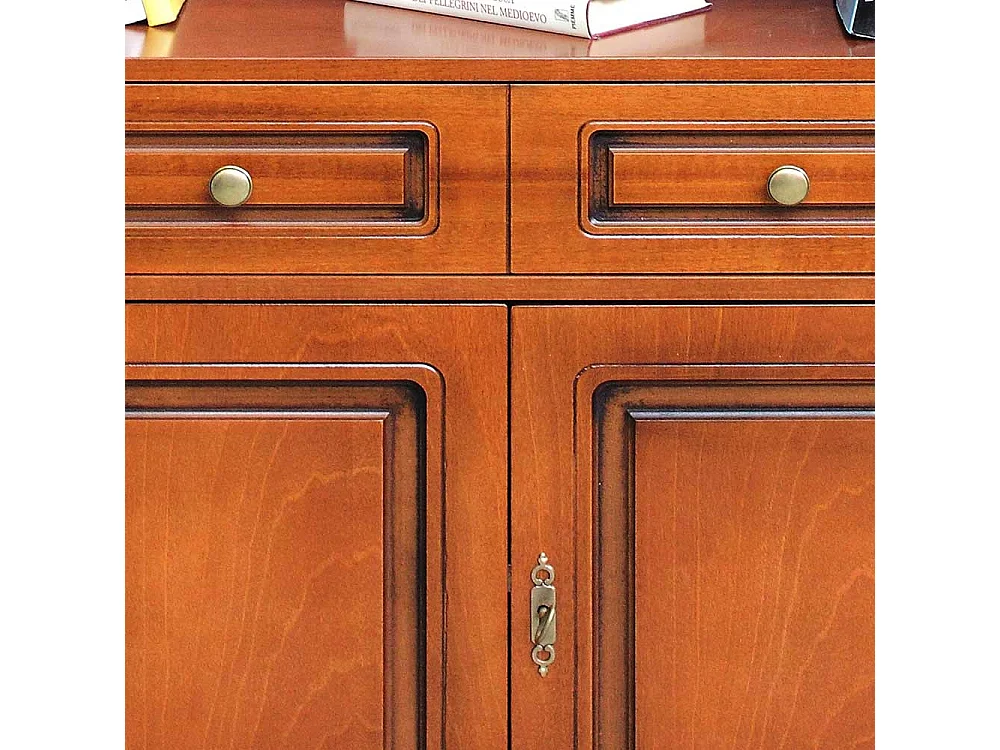 Standregal mit Türen im klassischen Stil Nussbaumfarben