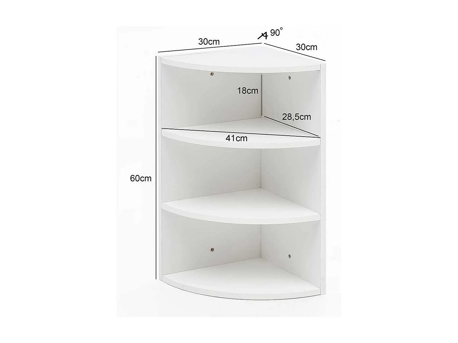 Eck Hängeregal in Weiß 30 cm breit