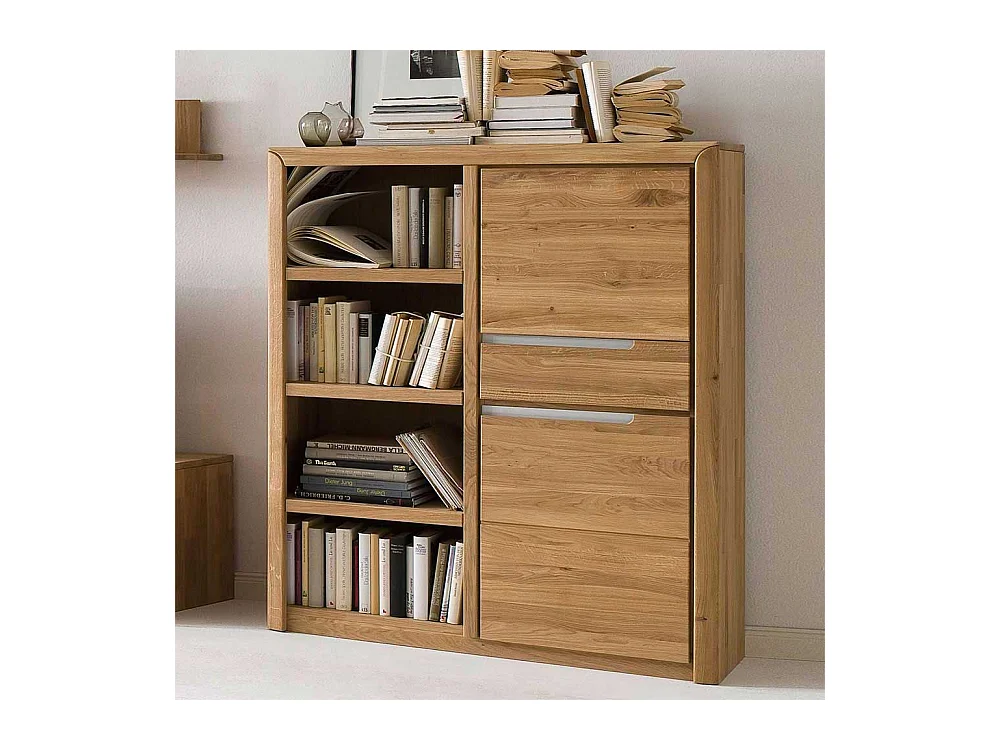 Wohnzimmer Regal aus Wildeiche Massivholz Bianco geölt und gewachst