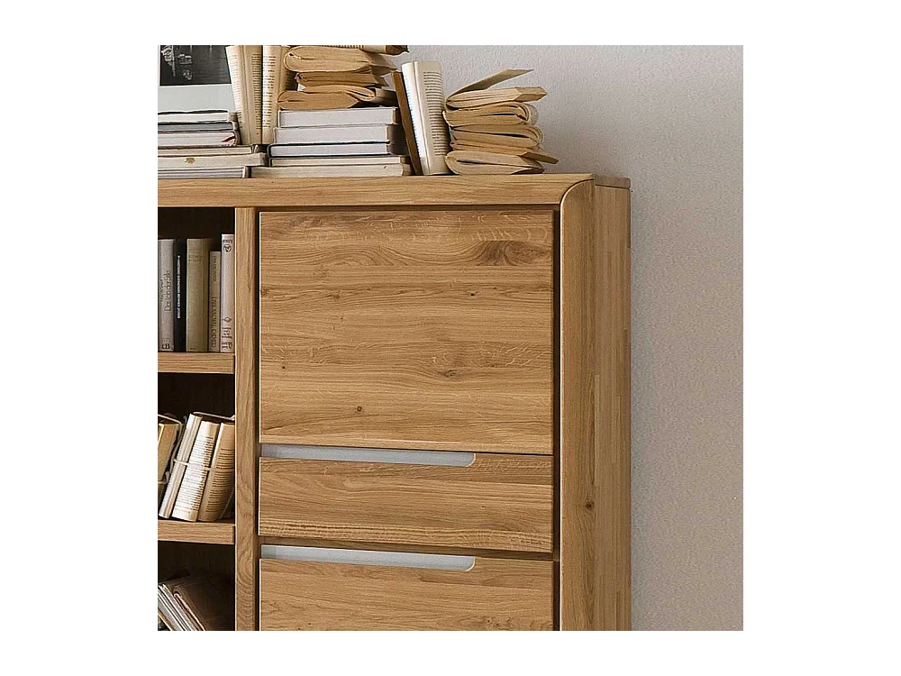 Wohnzimmer Regal aus Wildeiche Massivholz Bianco geölt und gewachst