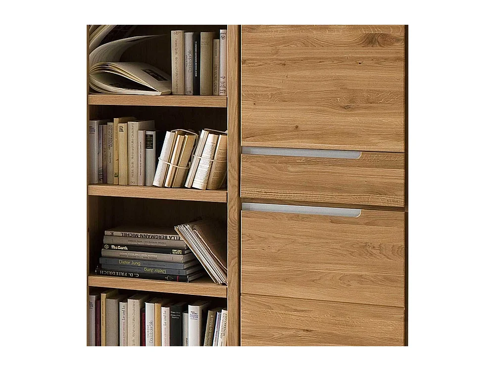 Wohnzimmer Regal aus Wildeiche Massivholz Bianco geölt und gewachst
