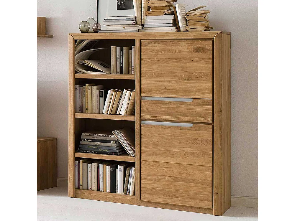 Wohnzimmer Regal aus Wildeiche Massivholz Bianco geölt und gewachst