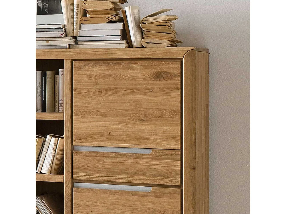 Wohnzimmer Regal aus Wildeiche Massivholz Bianco geölt und gewachst
