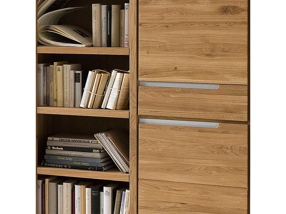 Wohnzimmer Regal aus Wildeiche Massivholz Bianco geölt und gewachst