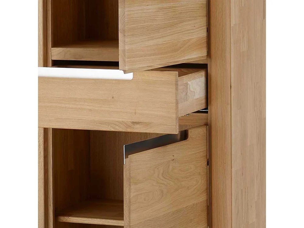 Wohnzimmer Regal aus Wildeiche Massivholz Bianco geölt und gewachst