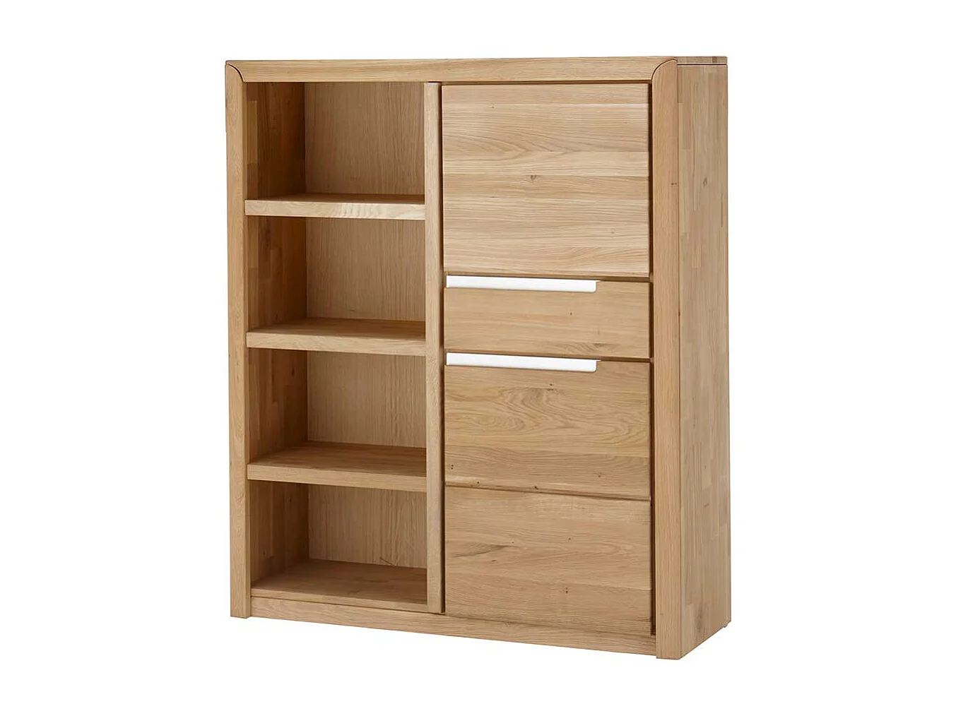 Wohnzimmer Regal aus Wildeiche Massivholz Bianco geölt und gewachst