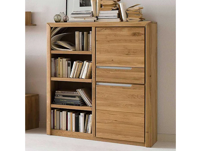 Wohnzimmer Regal aus Wildeiche Massivholz Bianco geölt und gewachst