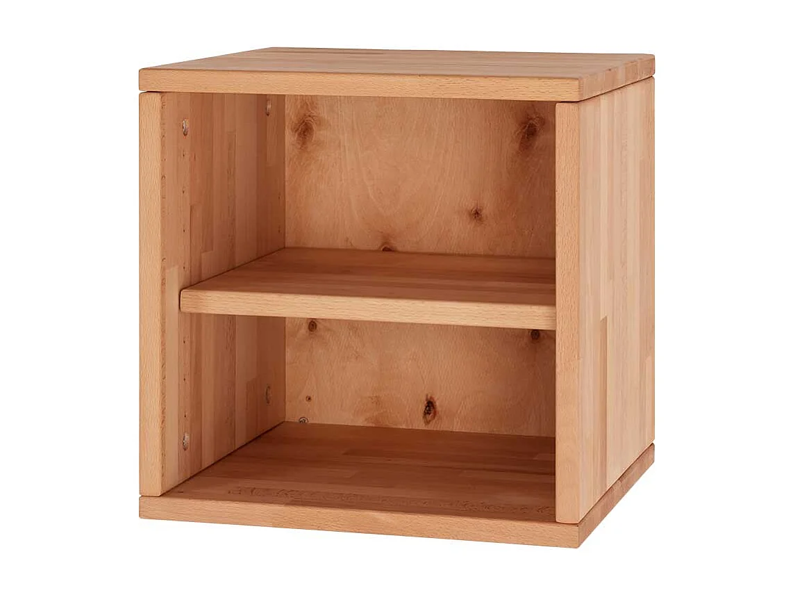 Massiver Regalwürfel aus Kernbuche Massivholz mit Rückwand