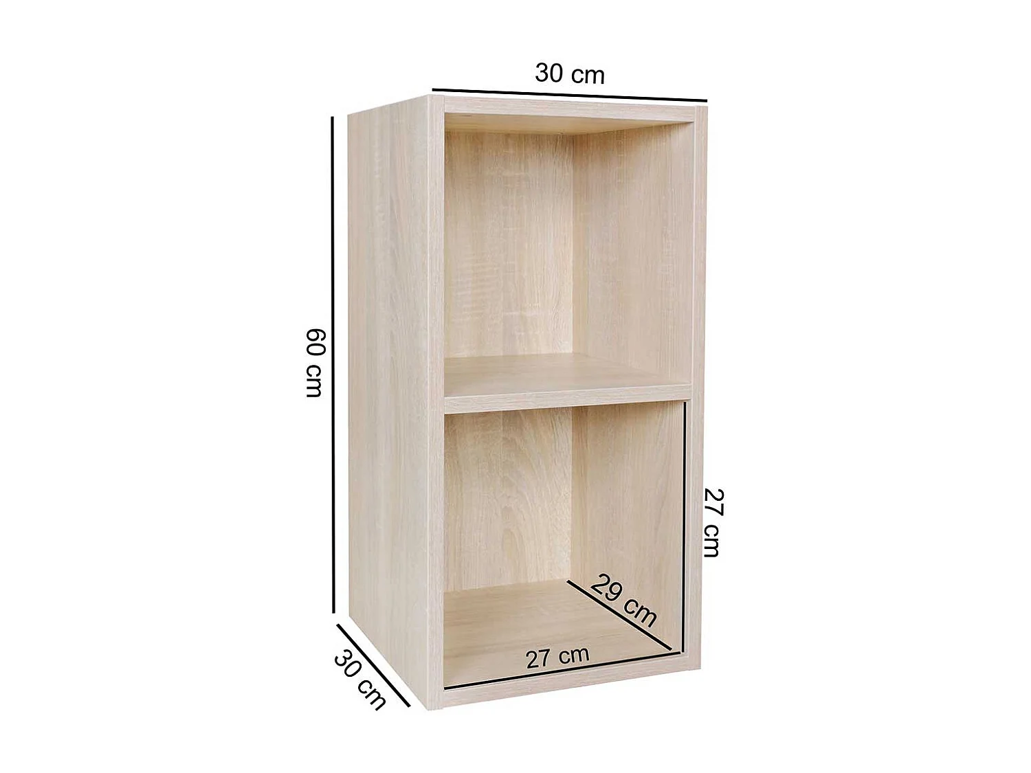 Kleines Buchregal in Sonoma-Eiche Holzoptik 60 cm hoch