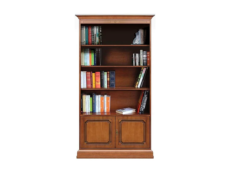 Klassischer Bücherschrank in Nussbaumfarben 194 cm hoch