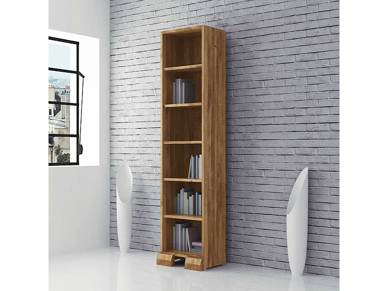 Bücherregal aus Wildeiche Massivholz 45 cm breit