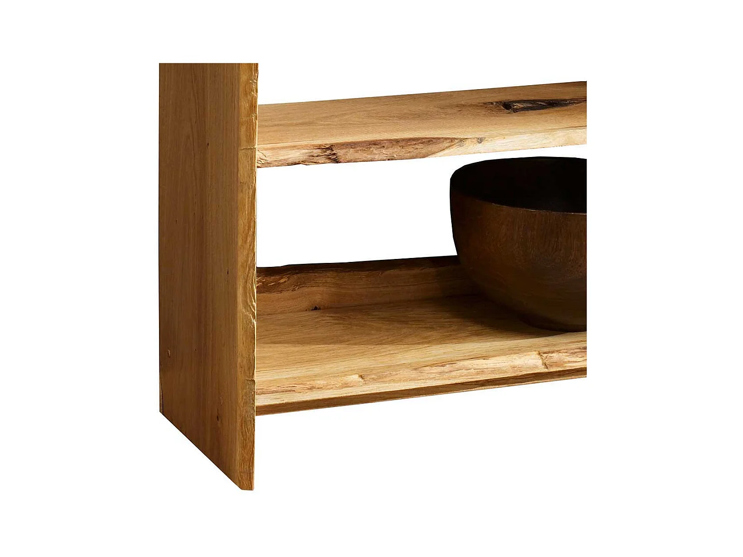 Echtholz Regal mit Baumkanten Eiche