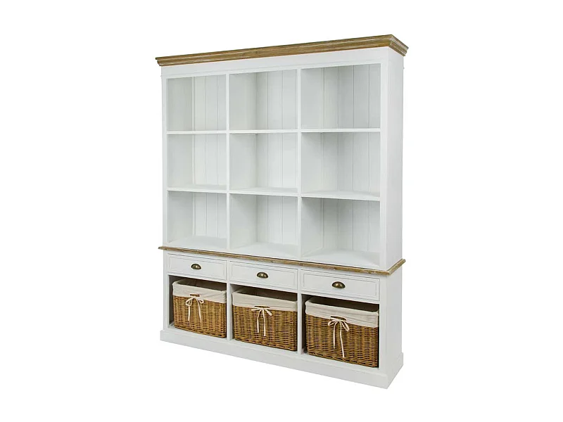 Bücherregal mit Körben Landhaus