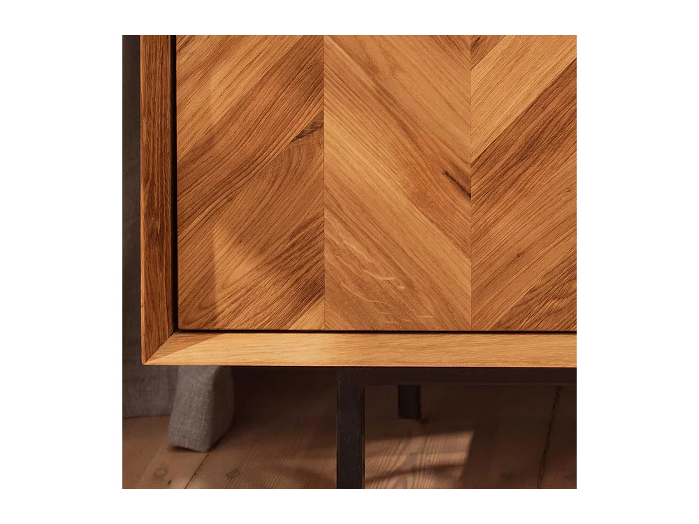 Wildeiche Regal massiv im Skandi Design drei Schubladen