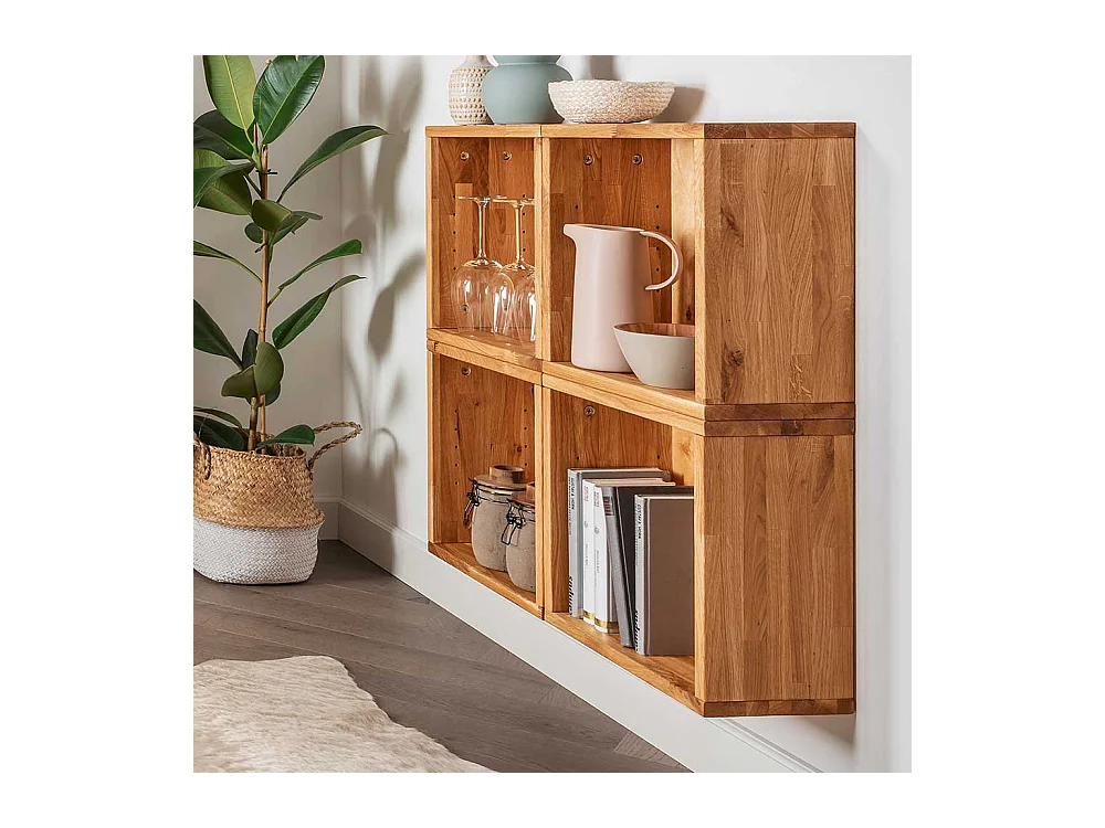 Massivholz Regalwürfel aus Wildeiche geölt 38x38 cm