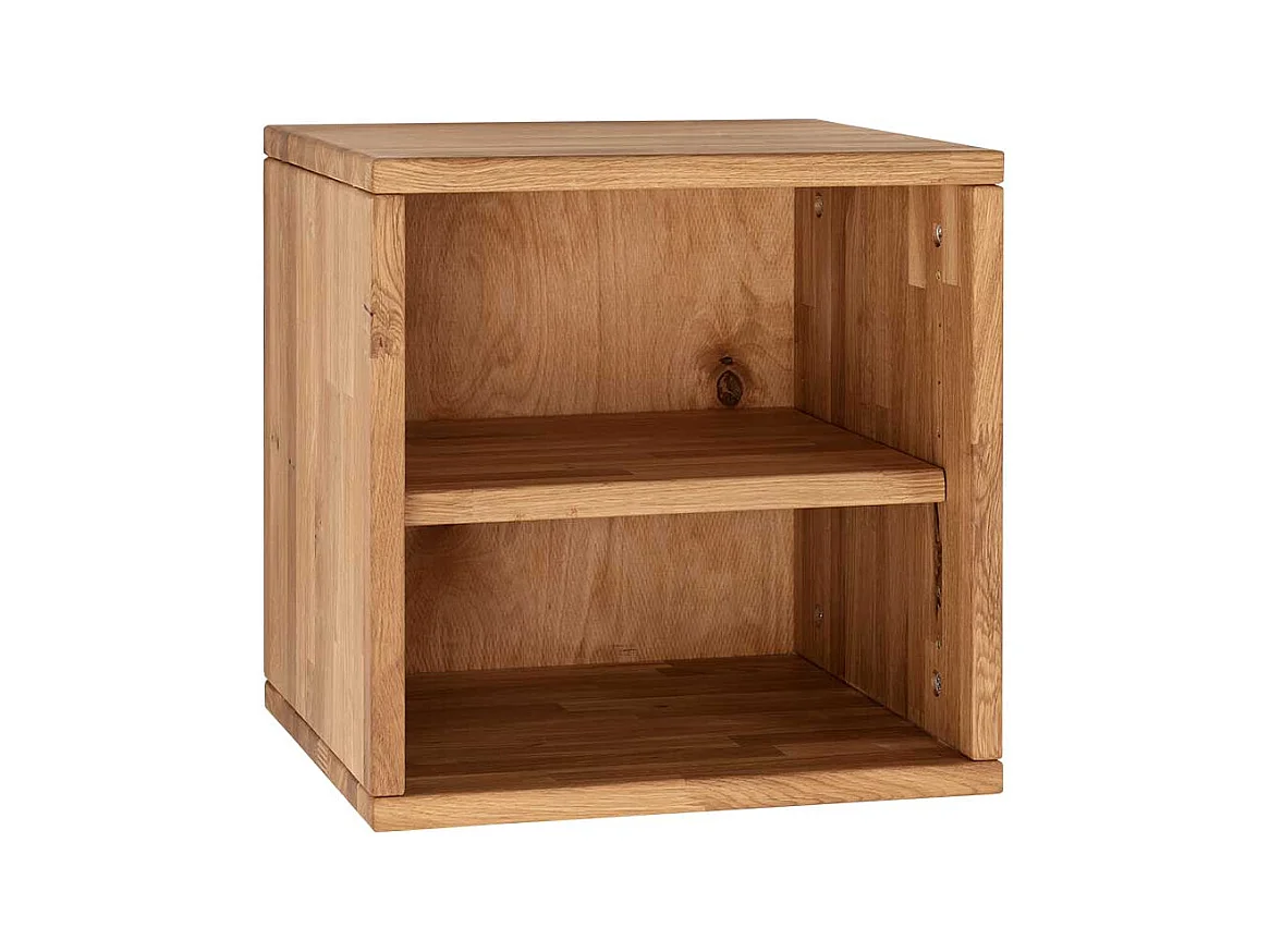 Regalwürfel mit Einlegeboden aus Wildeiche Massivholz 38x38 cm