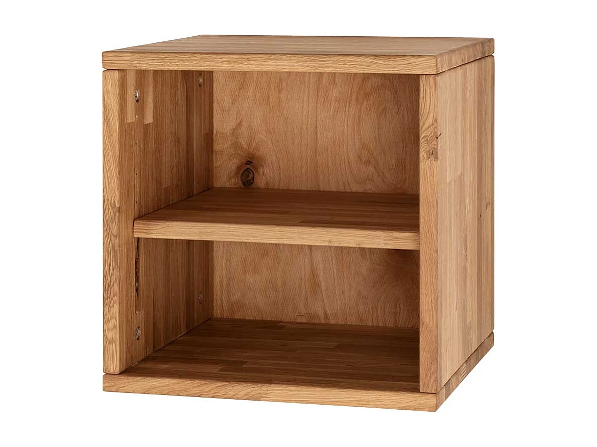 Regalwürfel mit Einlegeboden aus Wildeiche Massivholz 38x38 cm