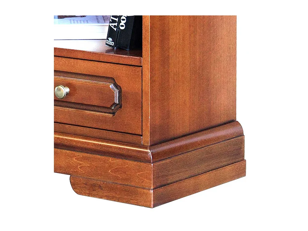 Klassisches Buecherregal mit Schublade in Nussbaumfarben teilmassiv