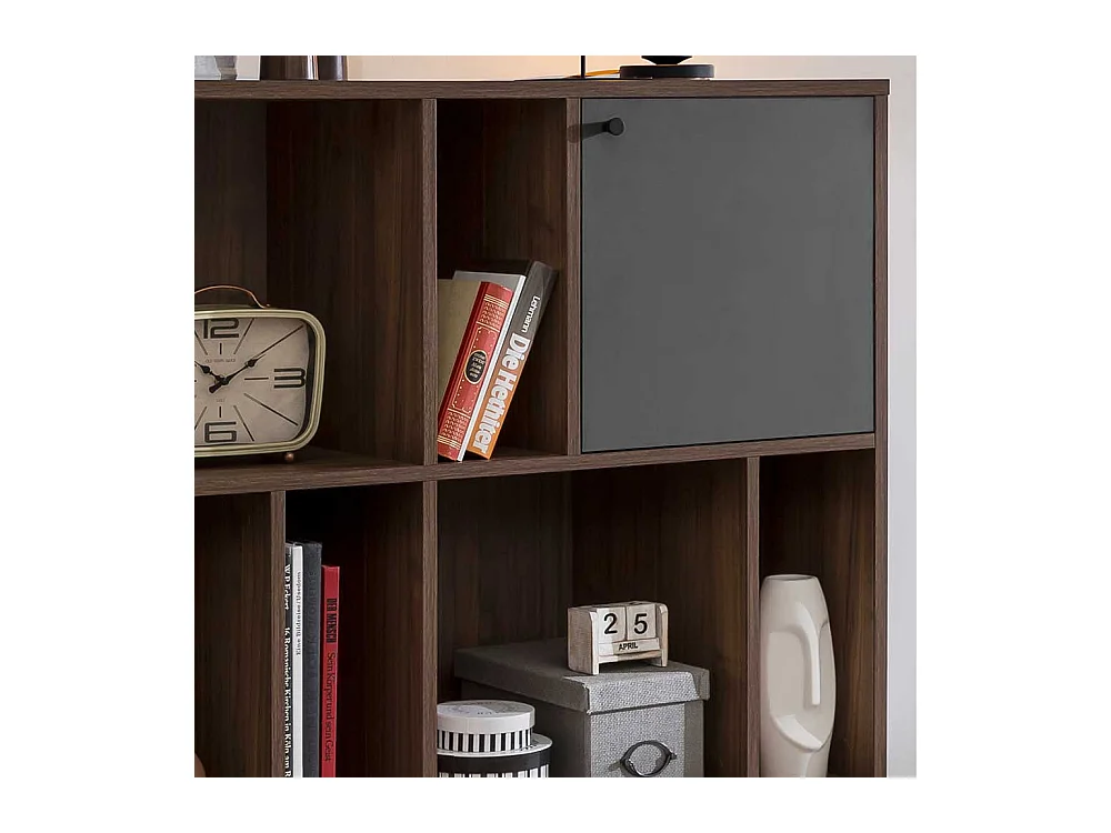 Esszimmerregal in Walnussfarben und Grau 1 türig