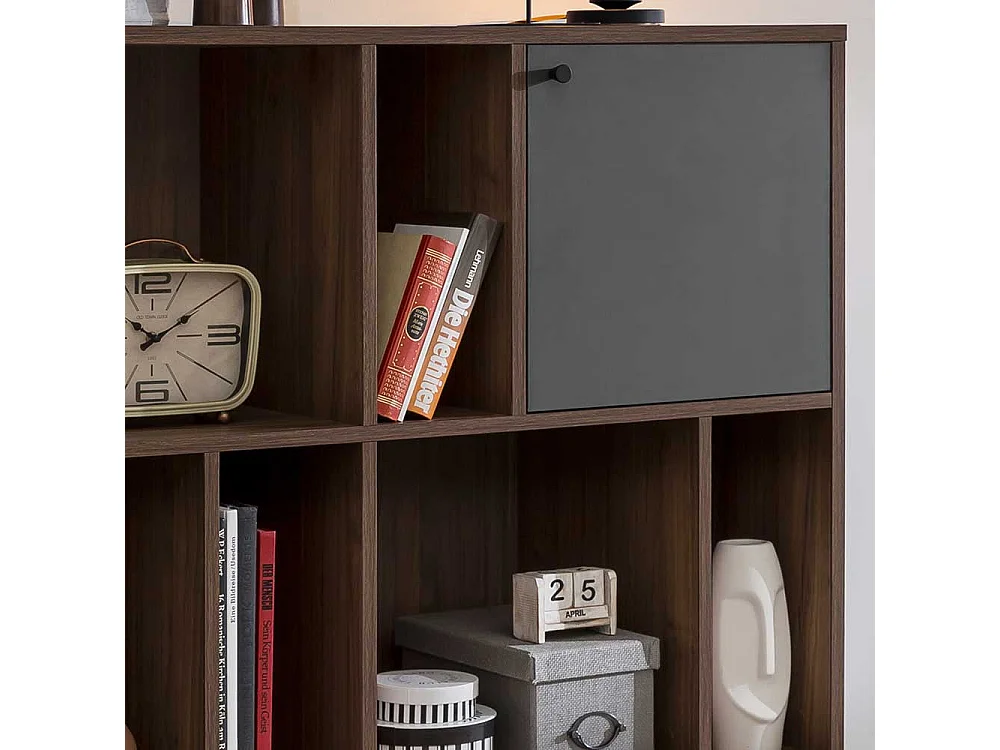 Esszimmerregal in Walnussfarben und Grau 1 türig