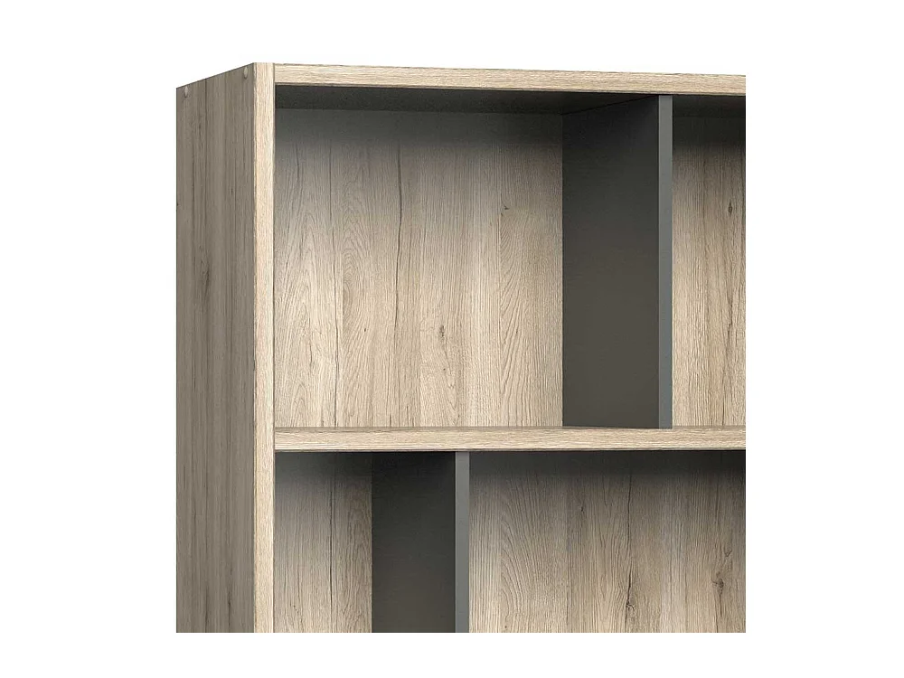 Wohnzimmerregal in Dunkelgrau Eiche San Remo Holzoptik