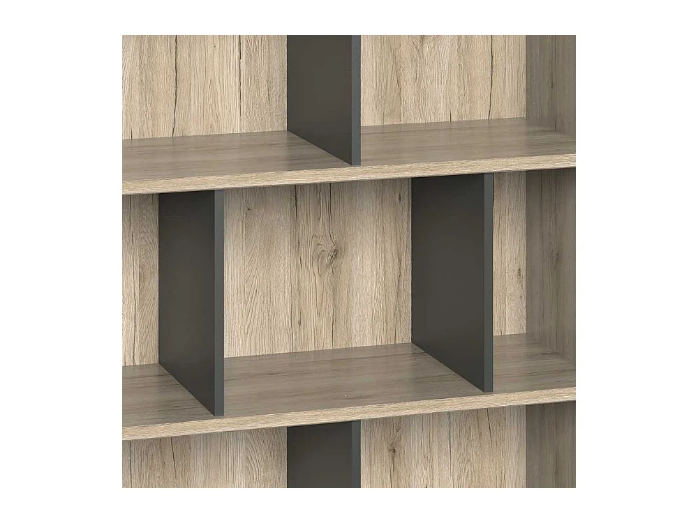 Wohnzimmerregal in Dunkelgrau Eiche San Remo Holzoptik