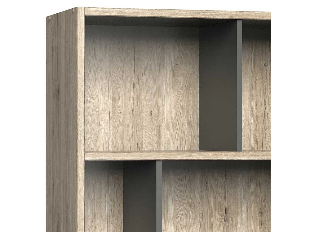 Wohnzimmerregal in Dunkelgrau Eiche San Remo Holzoptik