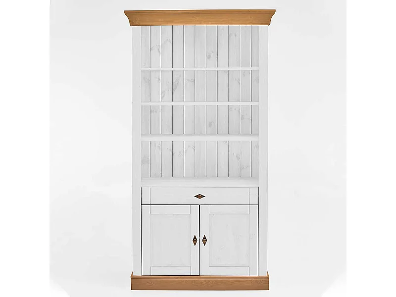 Regal in Weiß Kiefer teilmassiv Landhausstil