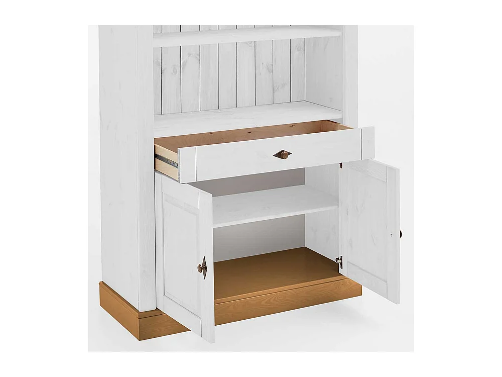 Regal in Weiß Kiefer teilmassiv Landhausstil