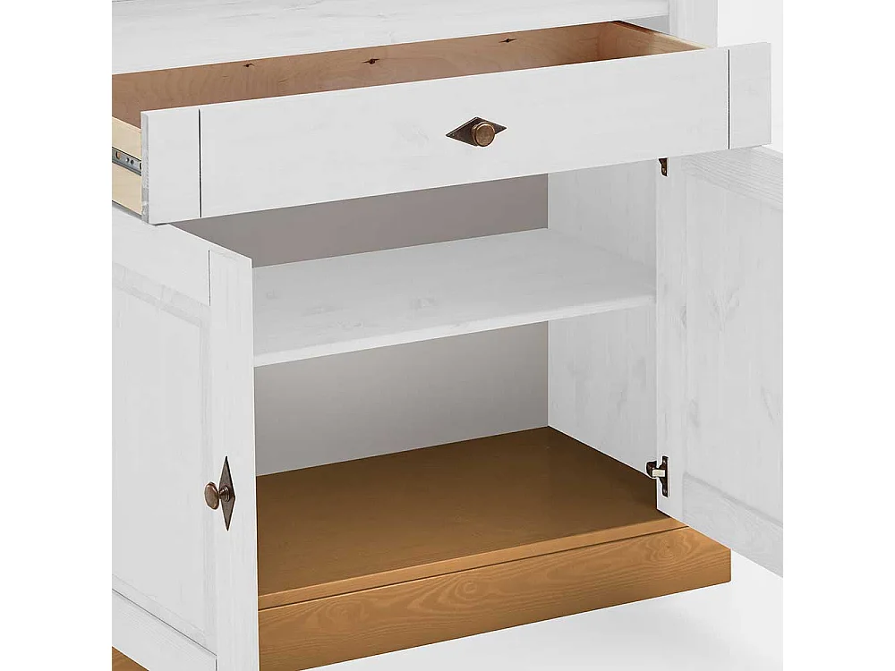 Regal in Weiß Kiefer teilmassiv Landhausstil