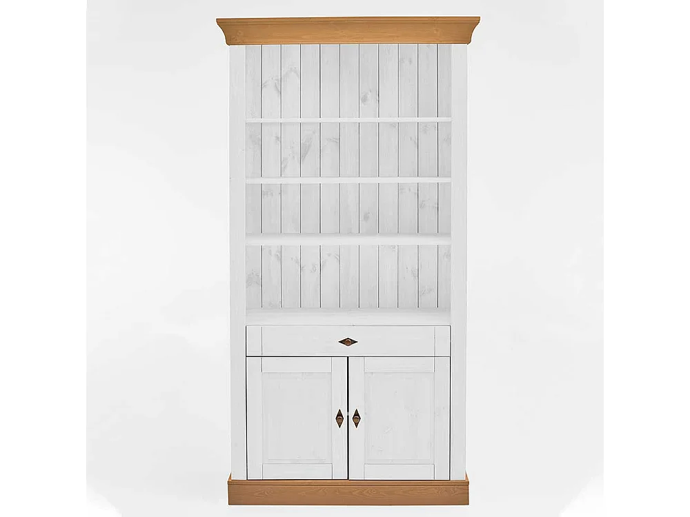 Regal in Weiß Kiefer teilmassiv Landhausstil