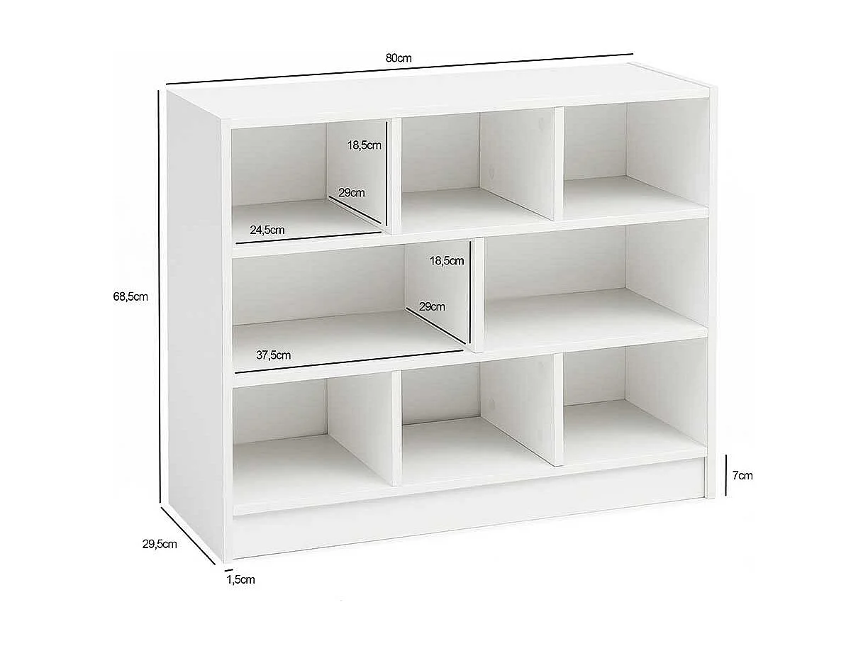 Kleines Regal in Weiß 30 cm tief