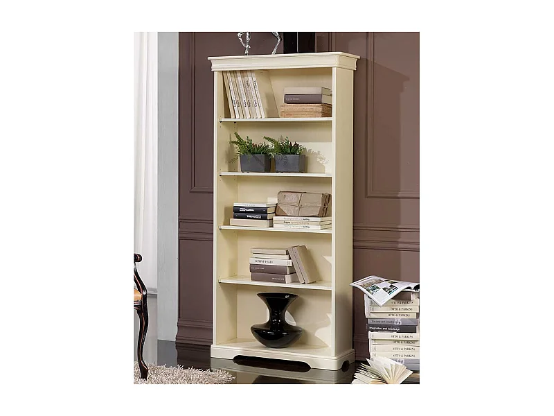 Vintage Bücherregal in Weiß 179 cm hoch - 85 cm breit