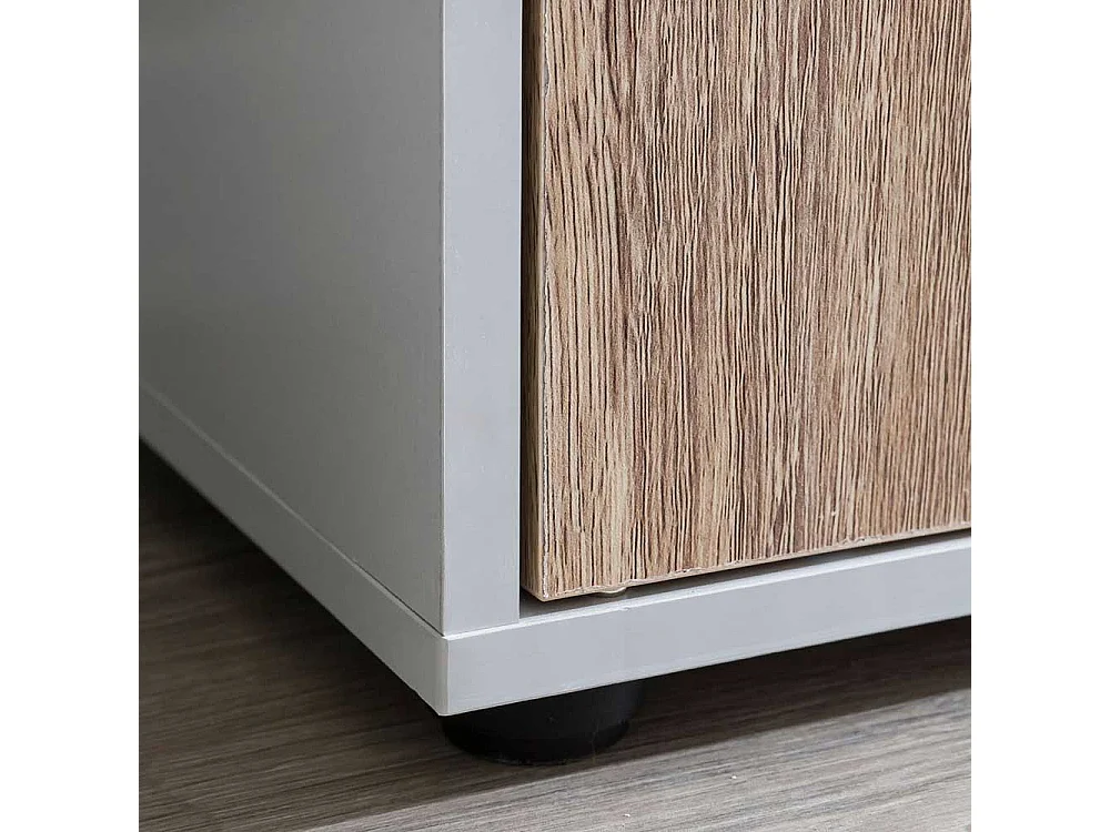 Bücherregal in Weiß und Eiche Sonoma 5 Türen