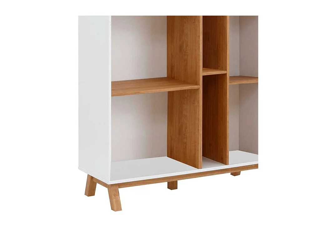 Skandi Stil Regal mit Füßen in Weiß und Kieferfarben 180 cm hoch