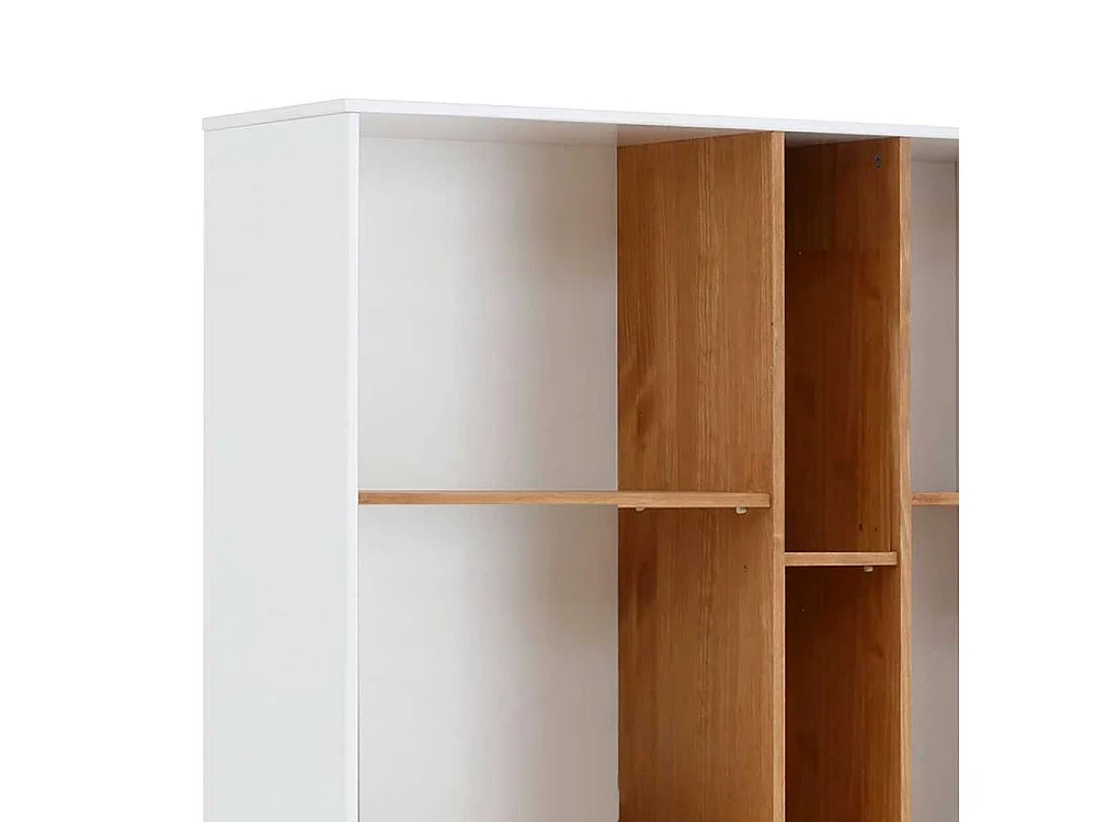 Skandi Stil Regal mit Füßen in Weiß und Kieferfarben 180 cm hoch