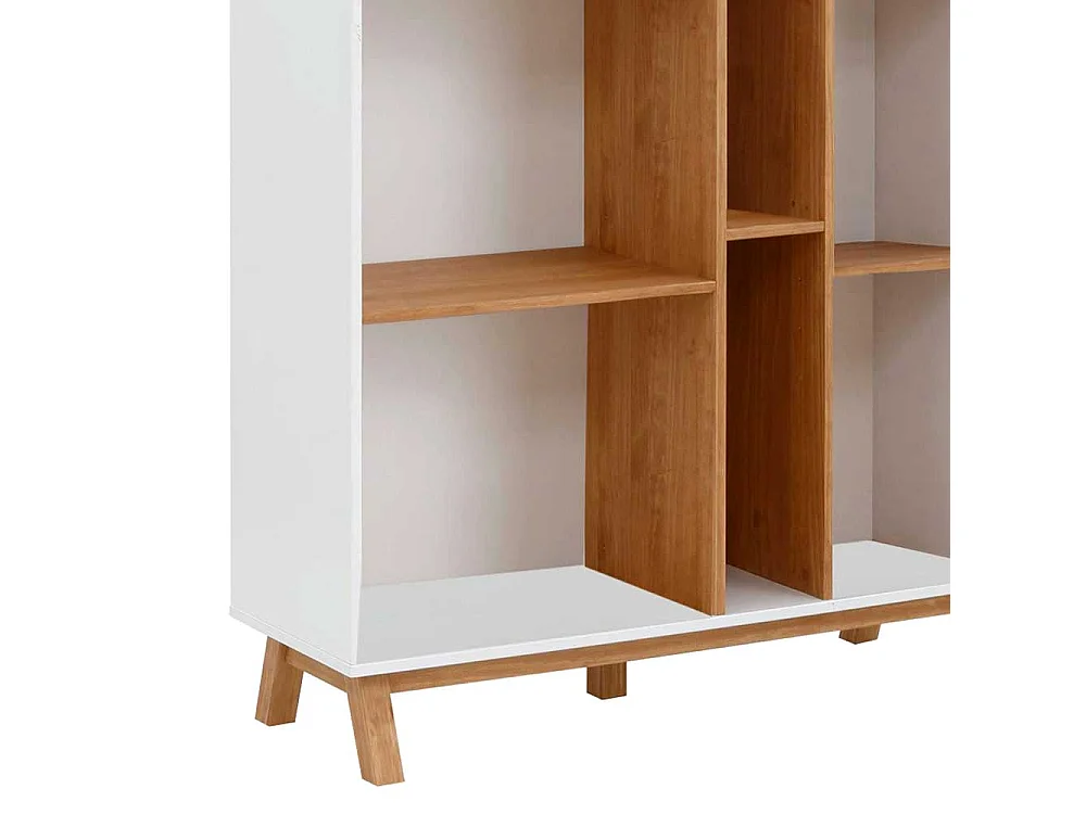 Skandi Stil Regal mit Füßen in Weiß und Kieferfarben 180 cm hoch