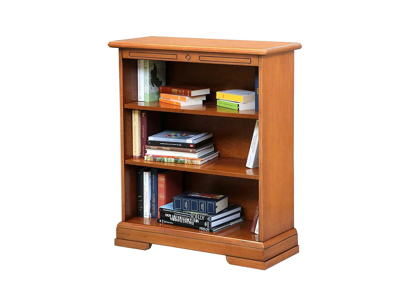 Regal mit drei Fächern in Nussbaumfarben teilmassiv klassischen Stil