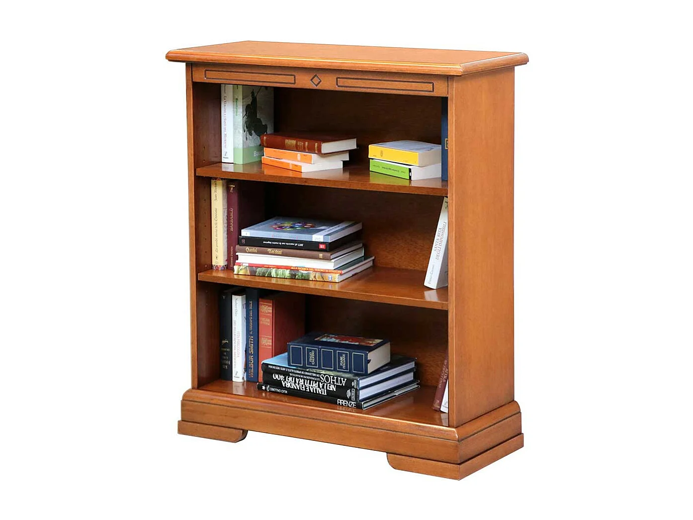 Regal mit drei Fächern in Nussbaumfarben teilmassiv klassischen Stil